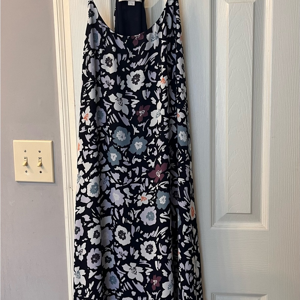 LOFT Black and White Floral Maxi Dress